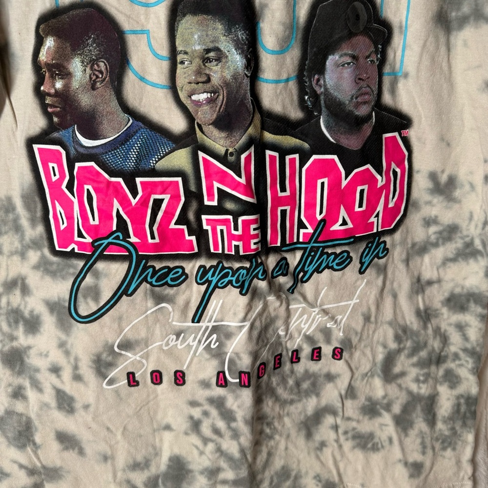 Boyz N The Hood Graphic Tee Grey Tie Dye Movie T-Shirt 1991 South Central Small - Picture 3 of 6